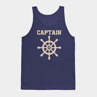 Captain Vintage Ship Steer Sailor Enthusiast Gift Tank Top